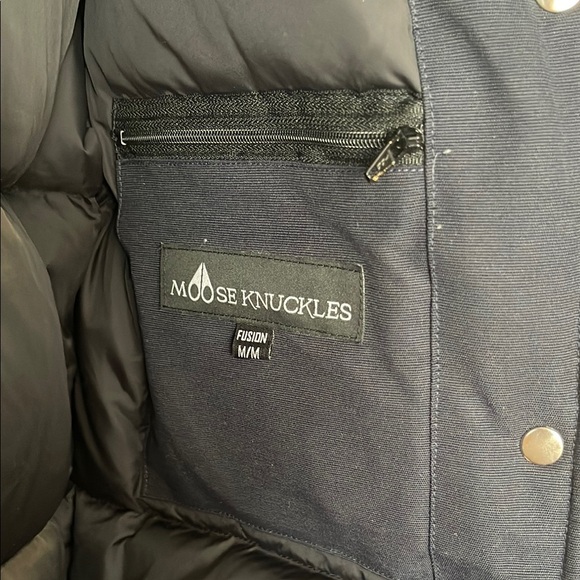 Moose Knuckles Blue Ski & Snow Jacket with Fur-Trimmed Hood - Picture 5 of 11